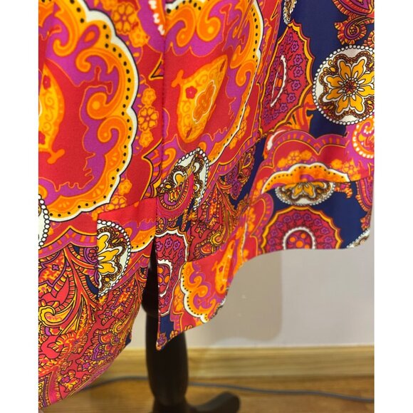 Jude Connally Dress Sz M Paisley Print Bright Colorful Boho 3/4 Sleeves Quality - Picture 6 of 9